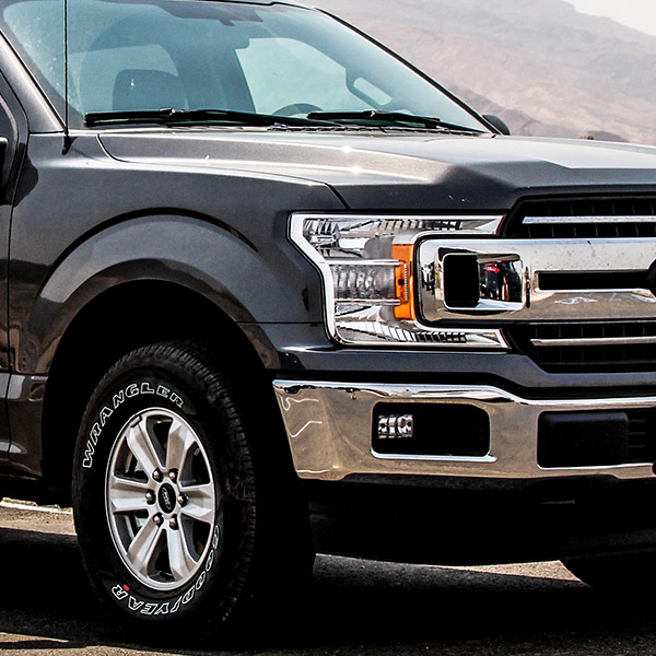 A Black pick-up truck 